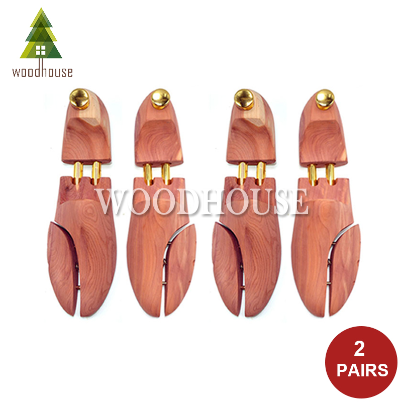 Shoe Tree Cedar - 2個パック メンズ＆レディース ツインチューブ 調整可能 レッドシダー シューツリー
