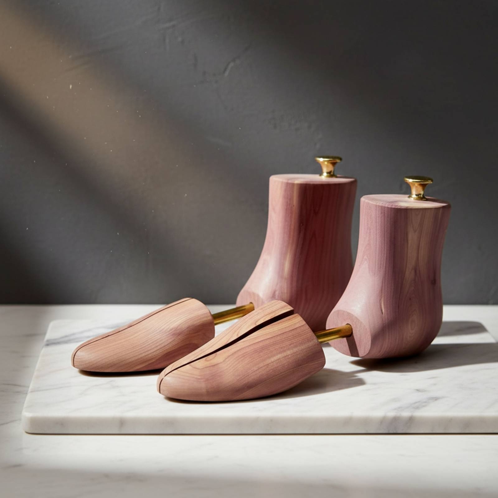 杉製ブーツシューキーパー 香り付きメタルロッドシェイパー付き - Shoe Tree Cedar のレビューと価格