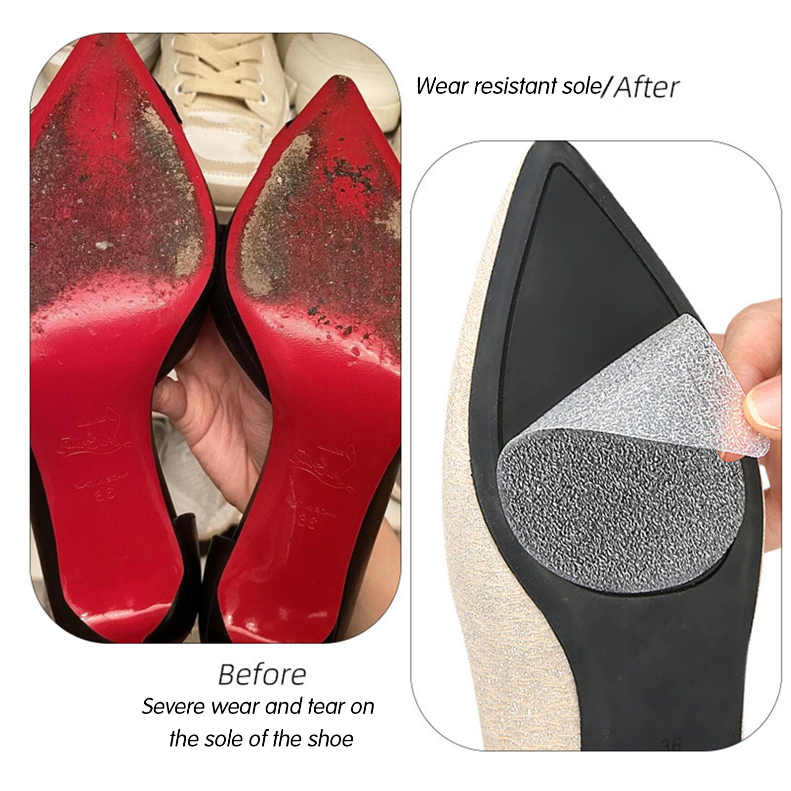 ユニバーサルシューズソールプロテクター 超粘着性 透明シュー - Life Sneaker Care のレビューと価格
